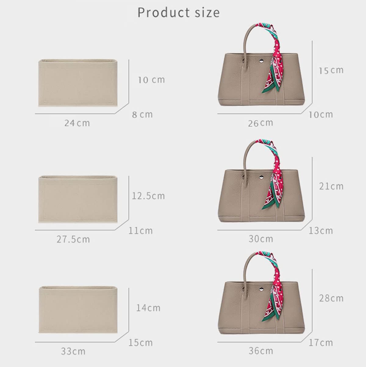 Lckaey purse organizer insert for garden party 36 insert organizer bag garden party 30 36 tote 2035beige-L