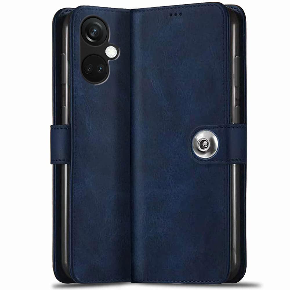 TheGiftKart Genuine Leather Finish Flip Back Cover Case for OnePlus Nord CE 3 5G | Inbuilt Pockets & Stand | Wallet Style | Designer Button Magnet Flip Cover Back Case for OnePlus Nord CE3 5G (Blue) (B0CDG6C9K7) Amazon Price History, Amazon Price Tracker