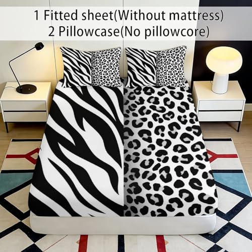 Drap-Housse imprimé 3D zèbre léopard de qualité supérieure 200x200 cm
