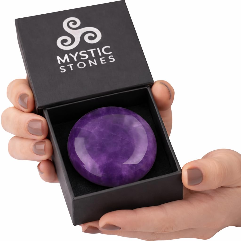 Imagen de catálogo asociada a Regalos originales para mujer - Piedra Amatista Plana | Conexión espiritual en pareja | Ayuda a