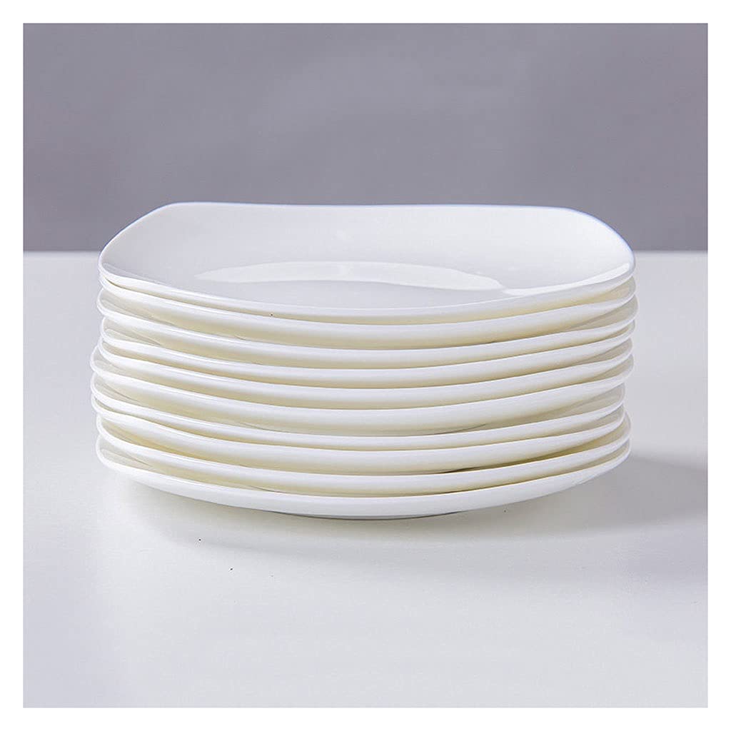 Piatti piani Set di piatti piani in ceramica da 8 pollici e 10 pollici Set di piatti per insalata, pasta, dessert, piatti e antipasti, forno a microonde, lavabile in lavastoviglie (set da 4,6,10) Ant