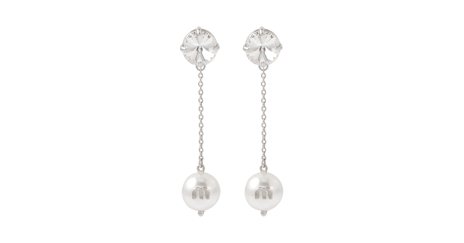 Amazon | MIUMIU ソリテール ジュエル ロング スタッド ピアス