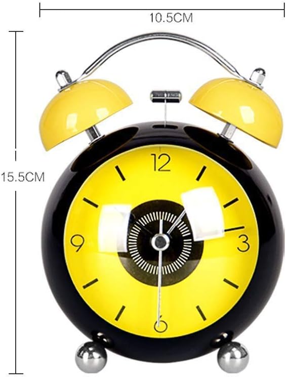 Alarm Clock - Classic Retro Silent Non-Ticking Motion Night Movement with Light(White-Dinosaur Doodle4) image 2
