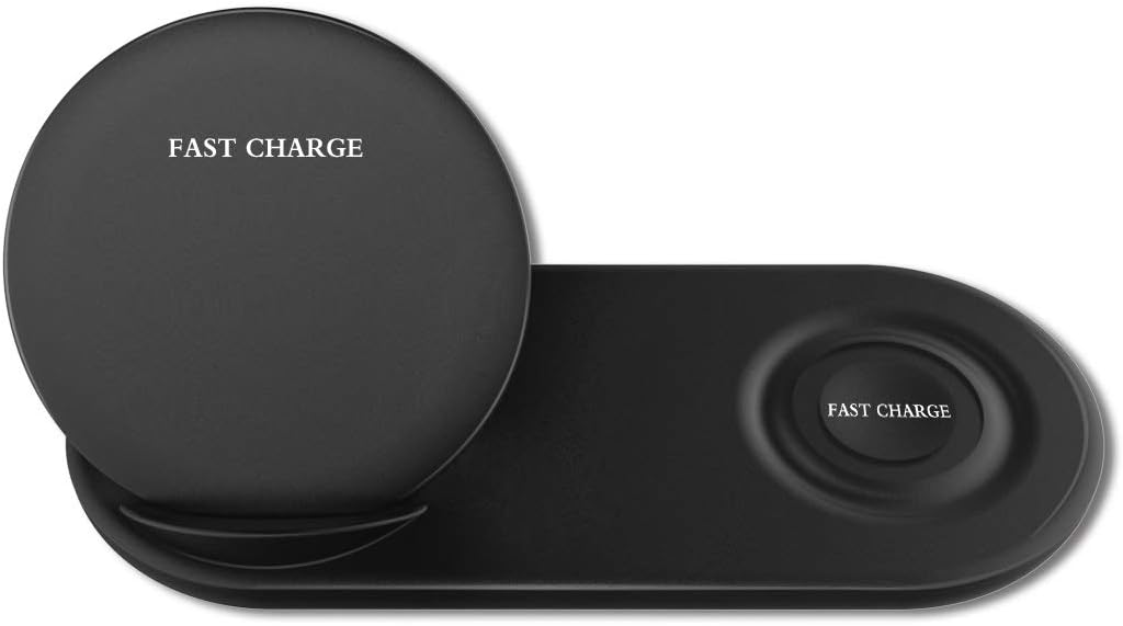SWINCHO Wireless Charger, Wireless Charging Stand Pad, Universally Compatible with Qi Enabled Smart Phones and Select Samsung Watches Gear S3, Galaxy Watch 42mm/46mm (US Version)