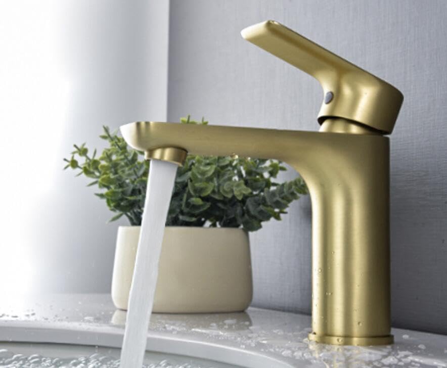 Robinet de lavabo en bronze sans trace pour petite vasque