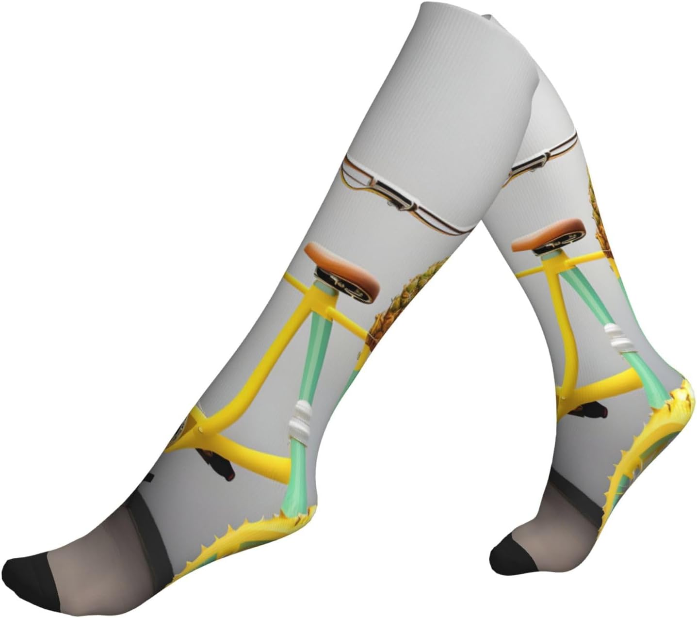 Pineapple Bike Print Compression Running Socks For Men And Women Athletic Socks For Everyday Use Socks
