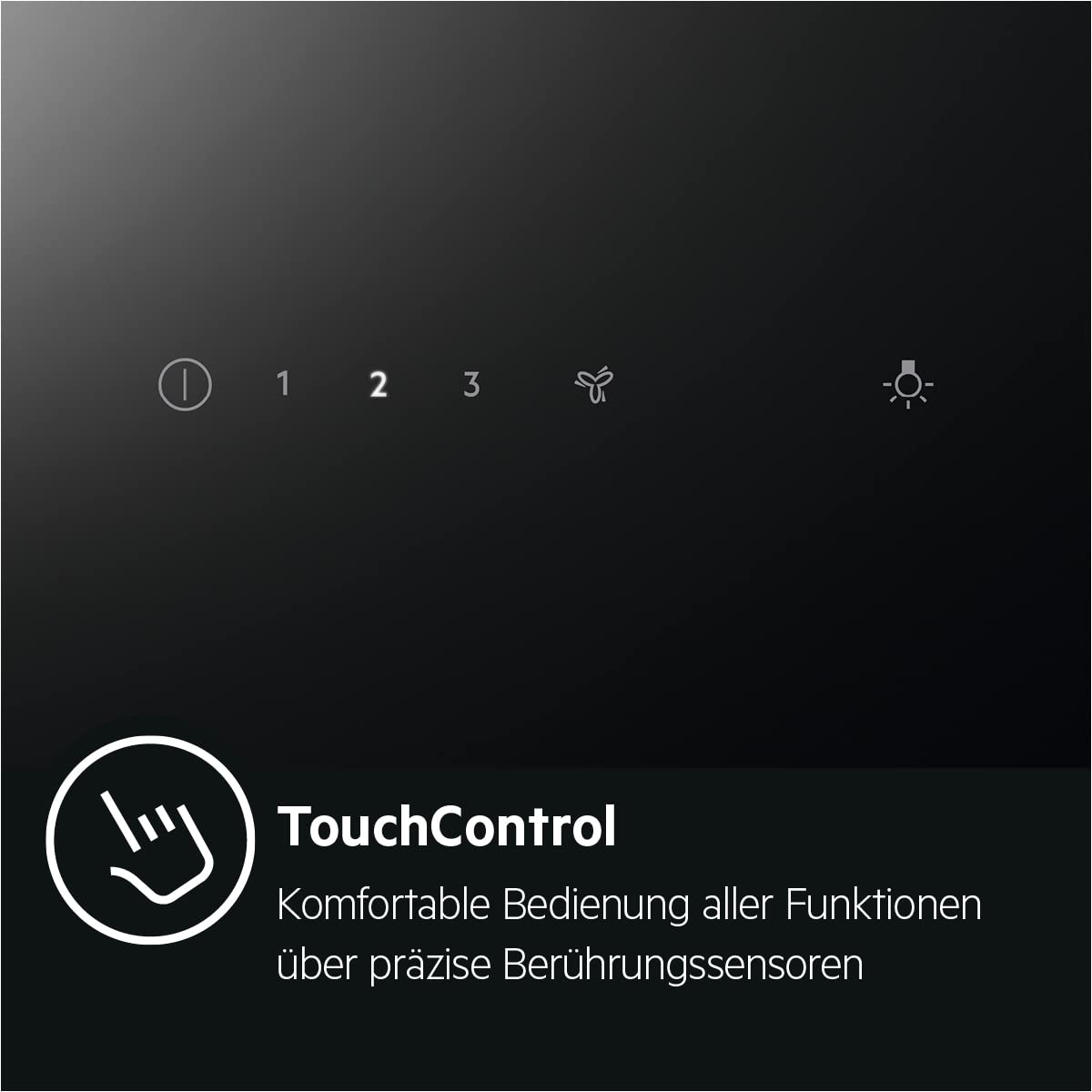 AEG Serie 7000 Kopffreie Wand-Dunstabzugshaube 60 cm Hob2Hood Abluft Umluft 500 m³/h Touch-Bedienung Schwarz DVE5661HB