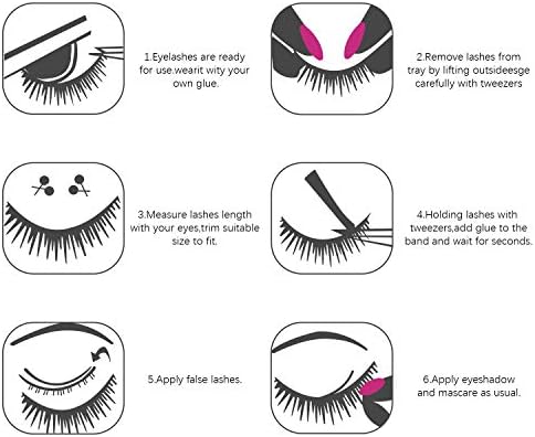 False Eyelashes 4 Pairs - Professional Reusable Face Eyelashes Fit for All Eyes, Natural Thick Hand-Made 3D Faux Mink Eyelashes for a Beautiful Makeup Look (G106)