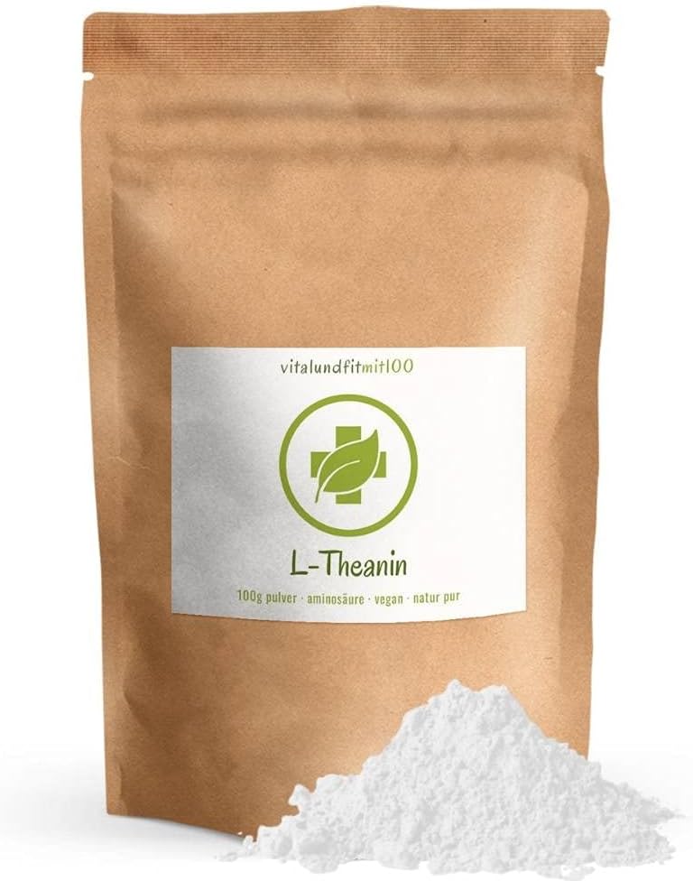 L-Theanin Pulver 100 g - Extrakt aus Grüntee - höchste Bioverfügbarkeit - rein und vegan - Allergenfrei - Nicht GVO - ohne Magnesiumstearat, Siliziumdioxid, Hilfs- und Zusatzstoffe - Amazon product rated Grade A