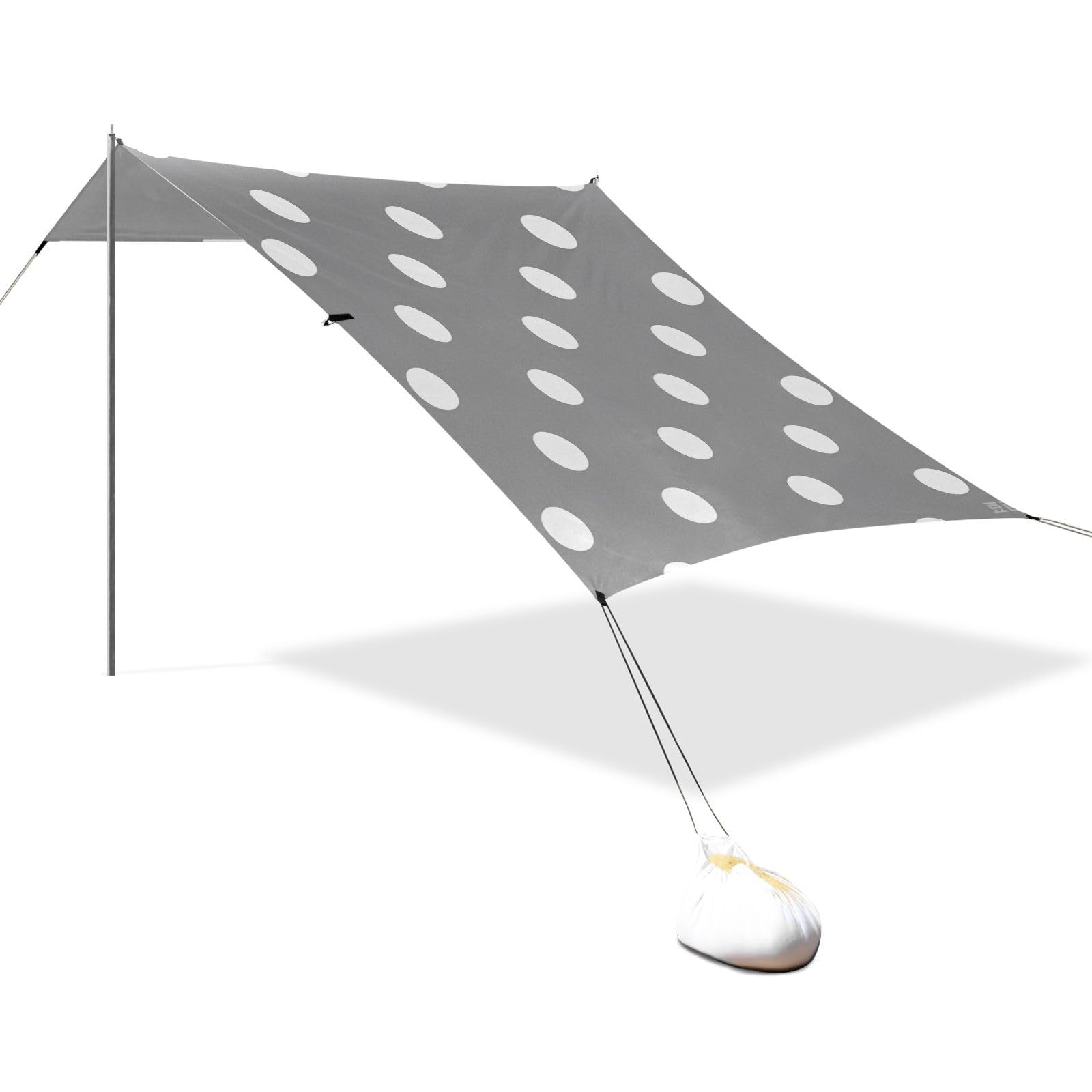 Tente de plage Cartoon Dot Grey idéale pour l'arrière-cour et le parc