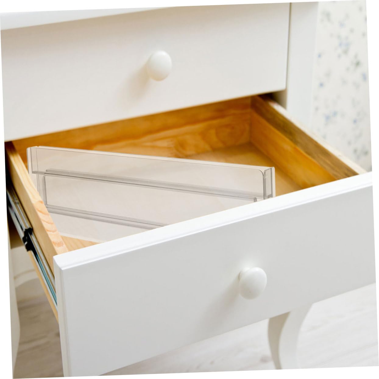 8piezas Divisores De Cajón Ajustables Organizadores Transparentes Expandibles Para Almacenamiento De Ropa Calcetines y Ropa Interior Cocina Oficina y Dormitorio
