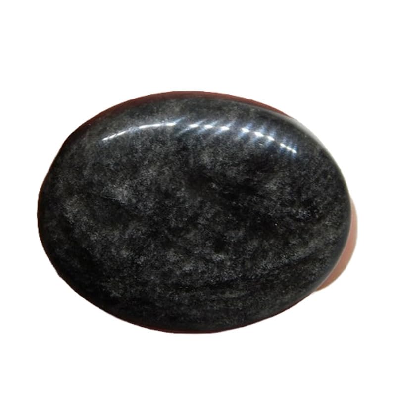 Obsidienne argentée naturelle GH_NAT_01367 cabochon ovale haut de gamme pour pendentif