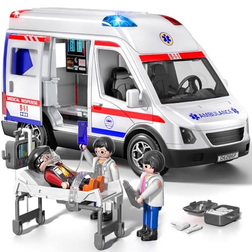 YunWings Ambulance Toy for Boys 3 4 5 6 7