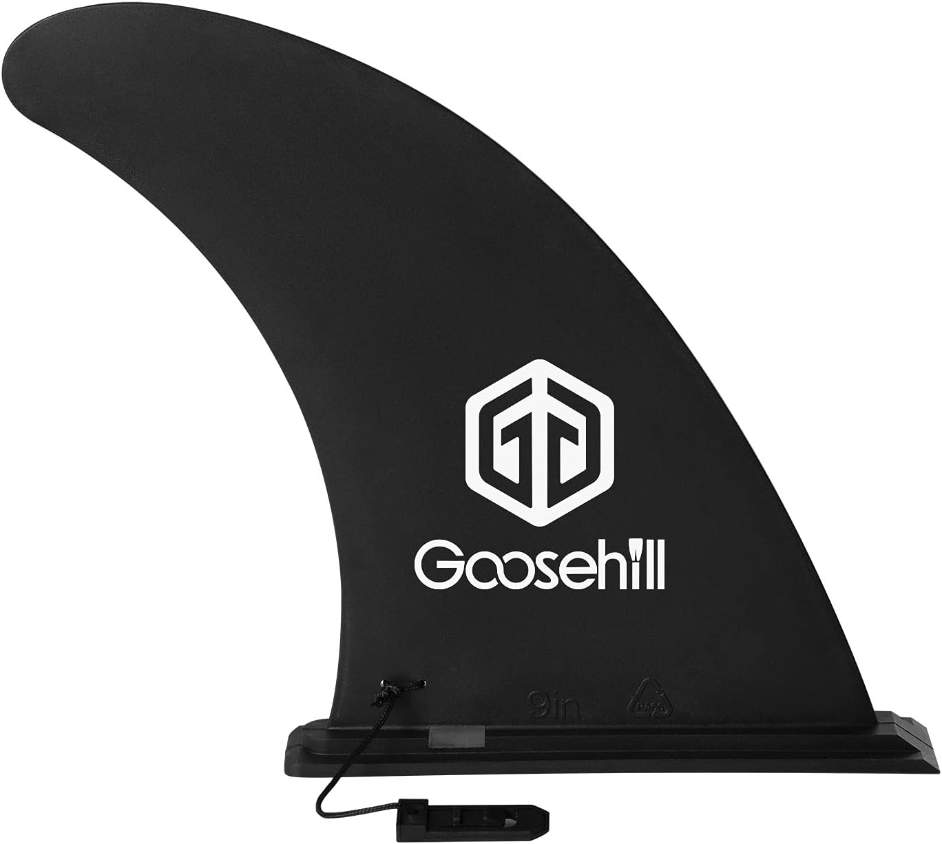 Goosehill 9" SUP Fin, Inflatable Paddle Board Fin Replacement, Quick Release Slide in Center Fin for Inflatable Paddleboard, Black