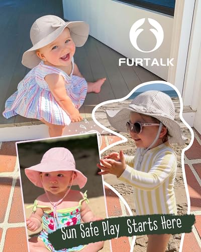 Image of FURTALK Baby Sun Hat Toddler Beach Hats with UPF 50+ Sun Protection Wide Brim Girls Bucket Hat