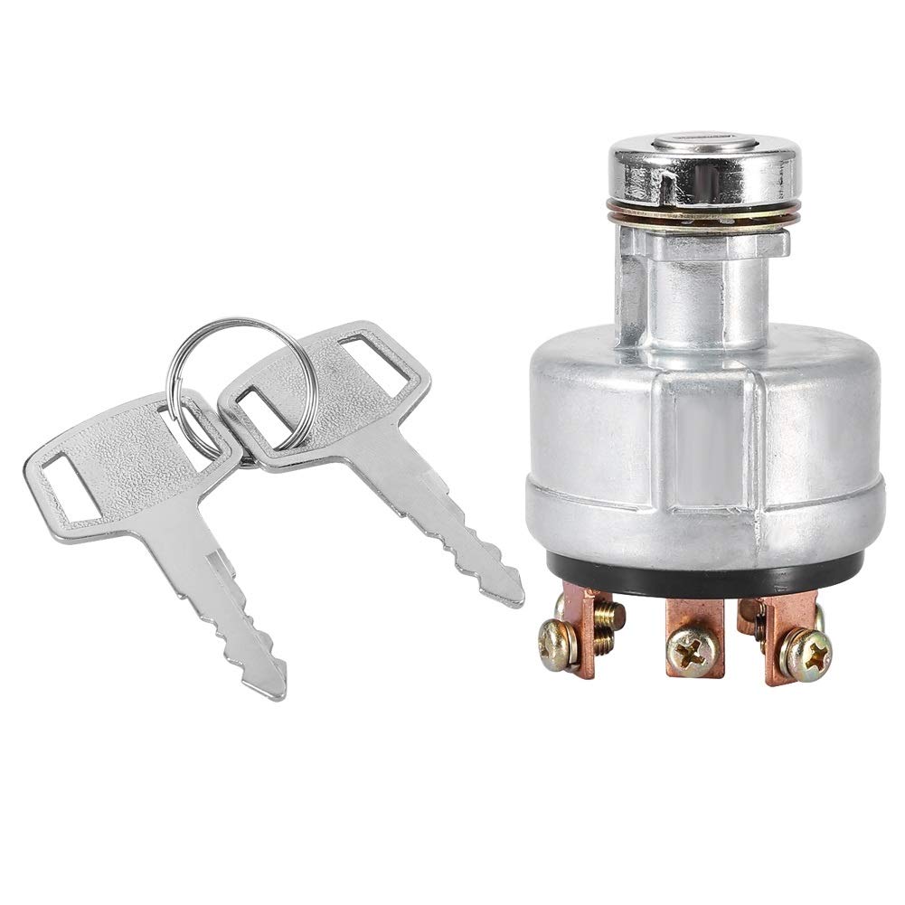 Blocchetto accensione, Interruttore di accensione Interruttore di avviamento di accensione con 6 terminali Filo scavatore 2 Chiavi Compatibile con Kobelco SK200-3 SK200-5 SK120-5