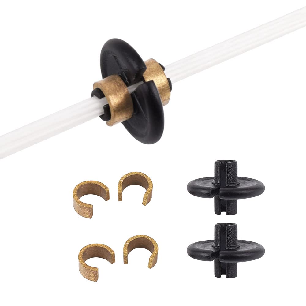 YLSArchery Slide-On Kisser Button Black with Copper Anchor Clips (Pack of 2)