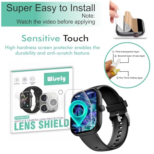 Image of Wisely |5pcs| Screen Guard Protector For Boat Wave Sigma 3 Smartwatch |2.01 inch| Bubble Free, Easy installation kit, Clear HD, Full Cover