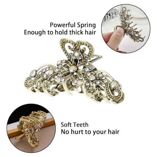 Pinzas de pelo vintage con strass 2 piezas miniatura 3