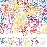 luckaide Büroklammern, 50 Stück Katze Büroklammern Motiv Bunt Groß Büroklammer Büroklammern Metall Klammern Paper Clips Katze Papierklammern Kreative Lesezeichen Für Büro Zuhause Lehrer Studenten