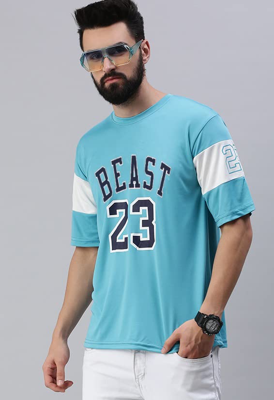 Image of RodZen Polyester Round Neck Half Sleeve Bull Printed Mens and Boy Oversized T-Shirt