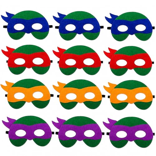 Sunshine smile - Máscaras de festa para crianças, 12 unidades, máscara infantil, Halloween, dramatização, máscaras de animais, máscaras para festas de carnaval, tartarugas
