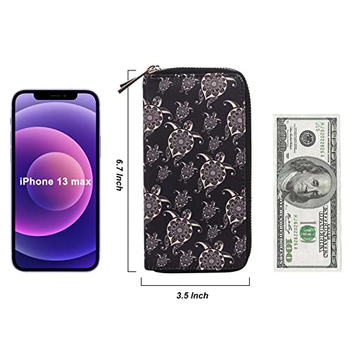 Image of Cellphone Wallet for Women Dual Zipper Long Purse with Removable Wristlet