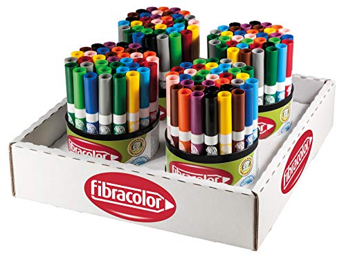 Fibracolor Colormaxi bandeja 144 rotuladores punta gruesa cónica superlavable