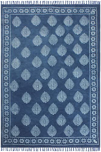 Tapis de sol tissé main en coton pur lavable et réversible
