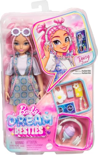 Image of Barbie Dream Besties Doll and Accessories, Daisy Jean Posable Fashion Doll with Removable Fashions & Wavy Pink Hair, 9 DJ & Music Themed Pieces, JDD74