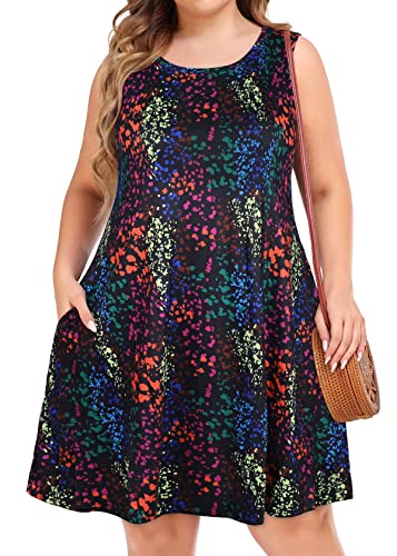 Image of elescat Plus Size Summer Dresses for Women Sleeveless Pockets Beach Tshirt Tank Sundress 2026
