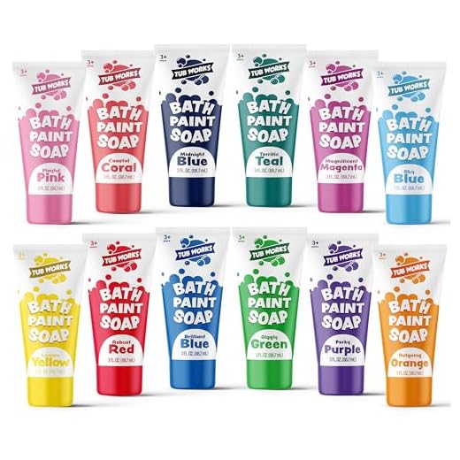 Tub Works® Bath Paint Soap, 12 Pack | Non-Toxic, Washable Bathtub Paint for Toddlers & Kids | Finger Paint in the Tub | Ideal Toddler Bath Toys for Creative Kids Bath | Easy-to-Clean