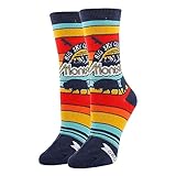 [US Size scale as follows] Women's sock size 9-11, fits women’s shoe size 5-10, one size fits most women. [Colorful & Unique Design] Big Sky Country you'll treasure these socks that pay homage to the Treasure State. Wrap your feet in the rugged charm...