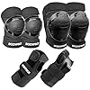 BODYPROX Knee Pads Elbow Pads Wrist Guards Set for Inline Skating, Skateboarding, Roller Derby and BMX Ride.