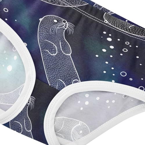 Space Otters Ocean Panties Little Girl Toddler Girls Underwear Cotton Durable Undies Kids Briefs 2t4