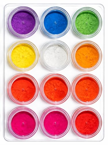 Neon Face Body & Nails Paint Pigment Powder Kit | 12 UV Blacklight Reactive Colors Set