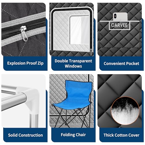 Portable Sauna Box for Home, Personal Sauna Tent for Relaxation, Indoor Steam Sauna Room with 4L/1500W Steamer,Easy Setup Quick Heat-Up Foldable Sauna for Home Spa(Grey) - Image 5