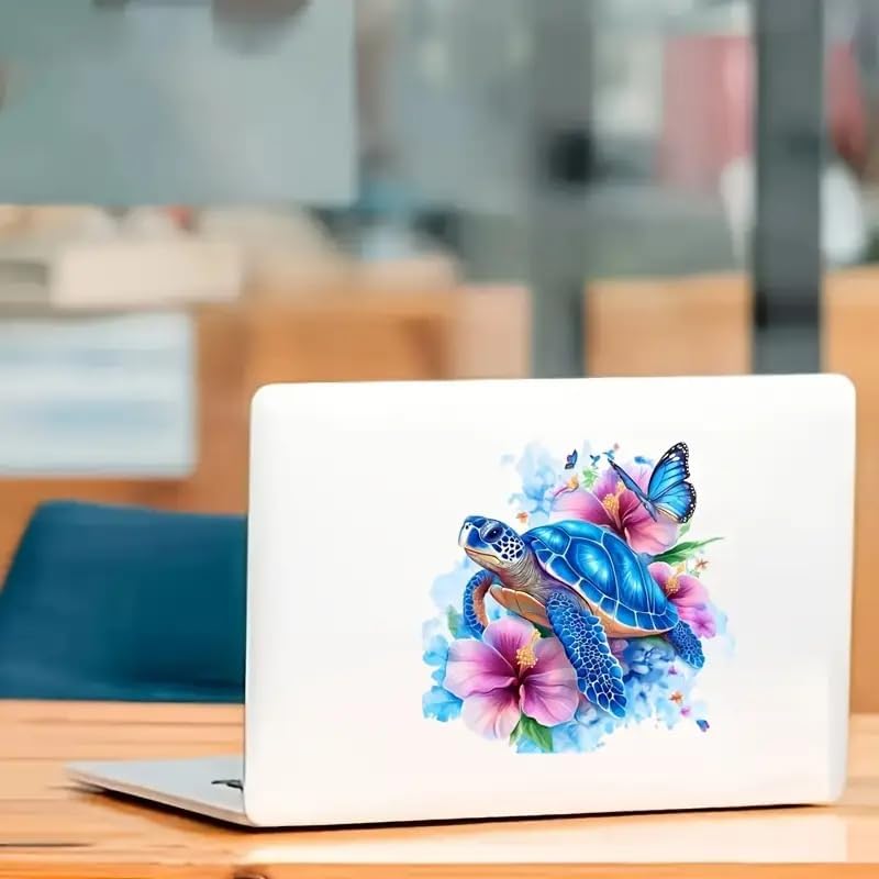 Turtle Butterfly Flower PVC Vinyl Car Decals Stickers Waterproof Self-Adhesive Decals for Cars, Laptops, Trucks, Motorcycles Wall Window Luggage Scratch Cover Door Decor Sticker - Image 5