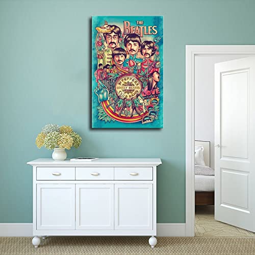 Poster sur toile The Beatles – Décoration murale – Pour salon, chambre à coucher – Sans cadre : 60 x 90 cm - Les Beatles, Paul McCartney, John Lennon, RIngo Starr, George Harrison Poster sur toile The Beatles - Décoration murale - Pour salon, chambre à coucher - Sans cadre : 60 x 90 cm – Image 5