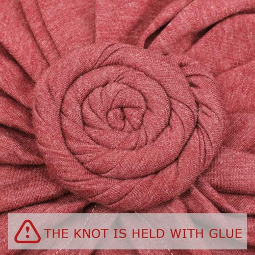 Image of DRESHOW 5 Pack Knotted Headwraps for Women African Turban Pre-Knotted Beanie Headwraps Hair Covers