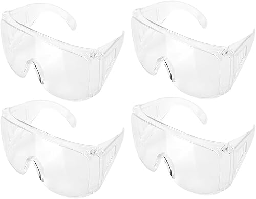 Gafas de seguridad antiniebla, paquete de 4, antipolvo, impactos, resistentes a los arañazos, a prueba de salpicaduras, protección ocular envolvente