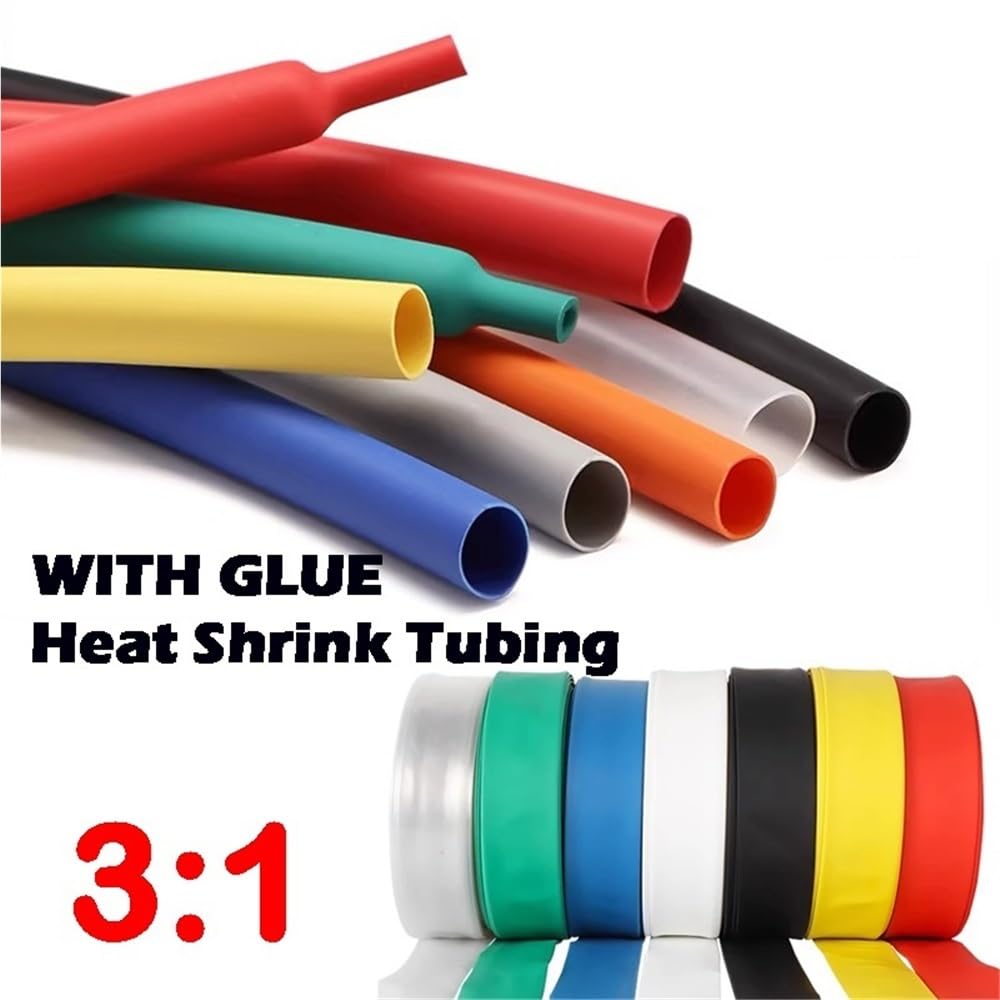 Owijki z rurki termokurczliwej z PVC, Wielokolorowy klej termokurczliwy o wielu rozmiarach Kabel z drutu poliolefinowego współczynniku skurczu 3:1(Blue,2.4MM*100M)