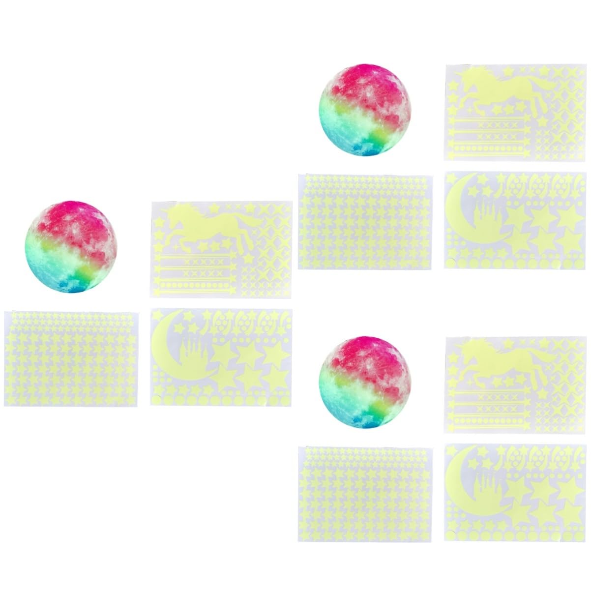 Autocollants muraux lumineux licorne BESTonZON stickers fluorescents 3 pièces