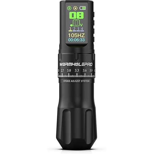 WORMHOLE PRO Tattoo Gun AQUILA Wireless Tattoo Machine Multi-function Smart Tattoo Pen 1,800mAh Battery Smart Display, Brushless Motor, 7 Strokes Length for tattooists HKP14-A