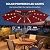 HOMSHADE 9ft Solar Patio Umbrella - Solar Lights LED Lighted Outdoor Market Table Umbrella, UPF50+ UV Protection with Push Button Tilt, Crank for Pool Deck and Garden (Burgundy Red)