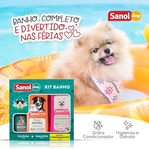 Sanol Dog Kit - Shampoo / Condicionador / Ganhe 1 Colônia Variado Verde