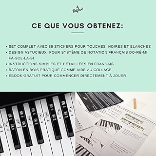 Belfort®️ Autocollants pour notes de piano + clavier pour 49 | 61 | 76 | 88 touches + Ebook gratuit | kit complet… - Les Beatles, Paul McCartney, John Lennon, RIngo Starr, George Harrison Belfort®️ Autocollants pour notes de piano + clavier pour 49 | 61 | 76 | 88 touches + Ebook gratuit | kit complet… – Image 7