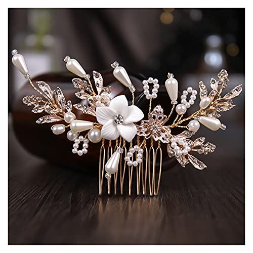 Accesorios para el cabello de boda con flores de cristal y enredaderas de perlas 1