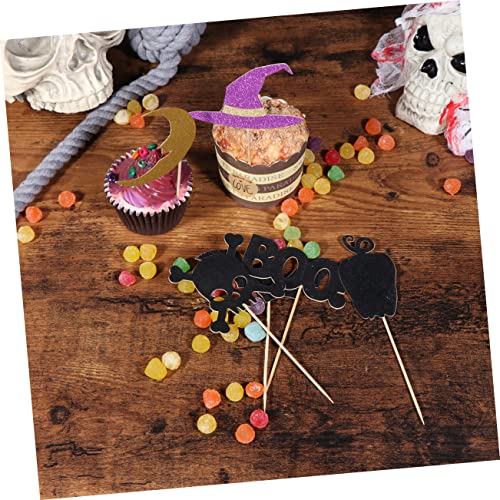 Gadpiparty 12 Pçs Decorativos Padrão De Halloween Elementos De Sobremesa Picaretas De Frutas Toppers