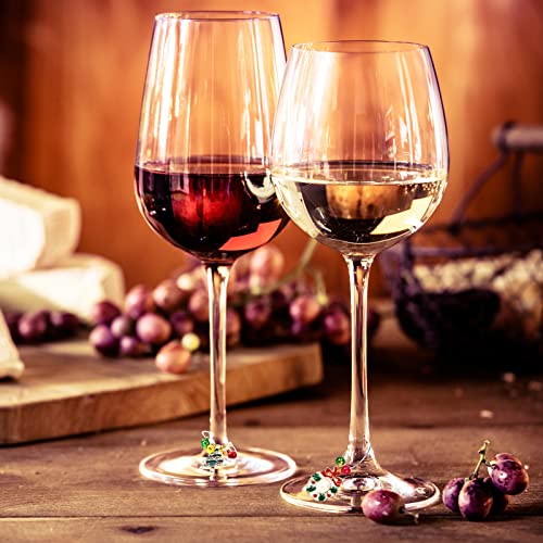 Willbond 670 Pieces Christmas Wine Glass Charms Assorted Enamel Charm Pendant Wine Glass Charm Rings Christmas Bells Gold Beads Red Green Beads For Xmas Wine Glass Markers Diy Making Jewelry #TOP3